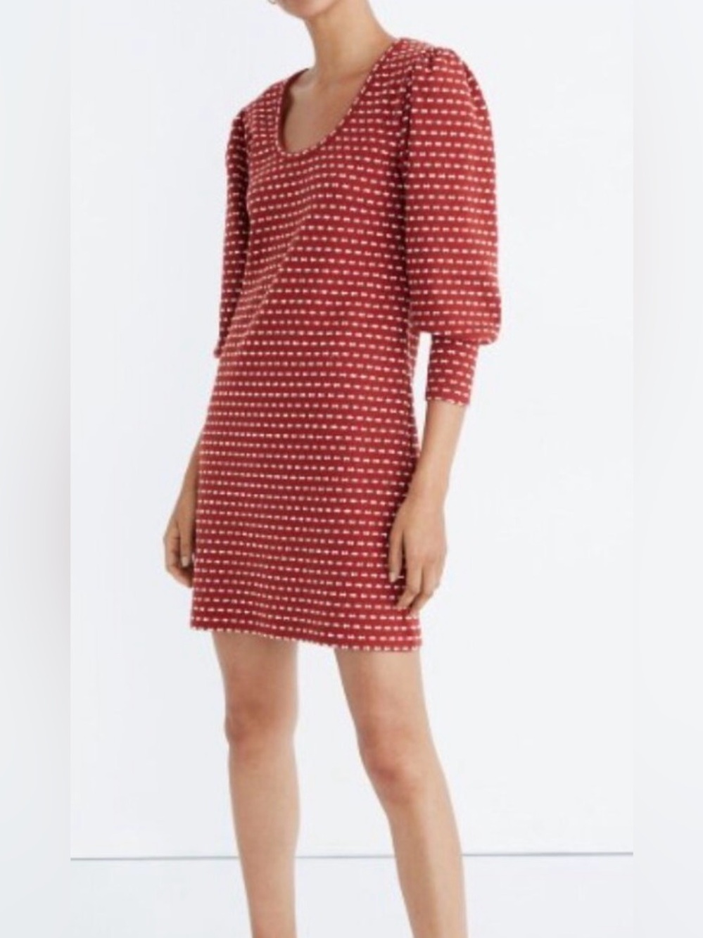 Madewell • Burnt Orange 3/4 Sleeve Mini Dress
